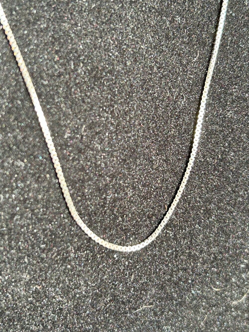 925 Sterling Silver Box Chain Necklace 18 Inch Made in Italy Fine JC